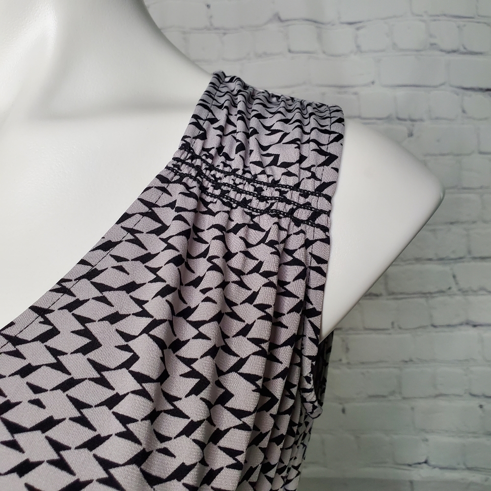 Adrienne Vittadini Gray & Black Geometric Design Sleevless Dress Size S - Picture 8 of 9
